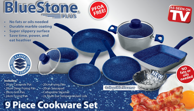 Bluestone Plus 9 Piece Cookware Set - TVShop
