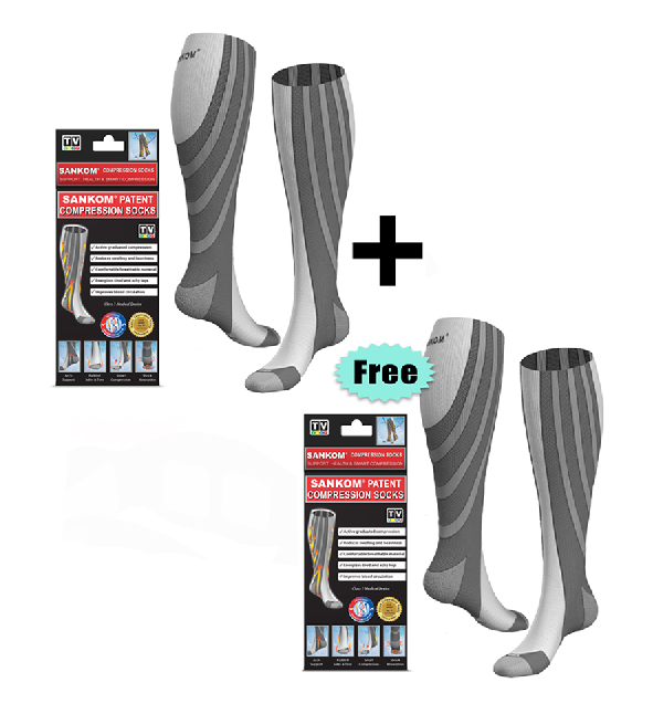 Sankom - Patent Active Compression Socks, Black REG I (35-38 EU)